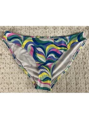 No Boundaries NOBO Coastal Waves Pattern JRS L 15-17 Bikini Bottoms NEW NEOT